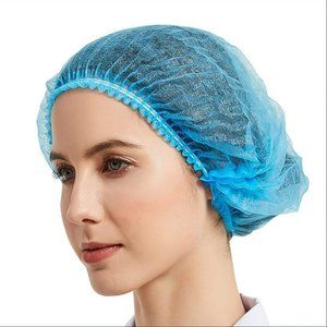 200pcs Disposable Hair Net Bouffant Cap for Kitchen Medical Non Woven Head Cover